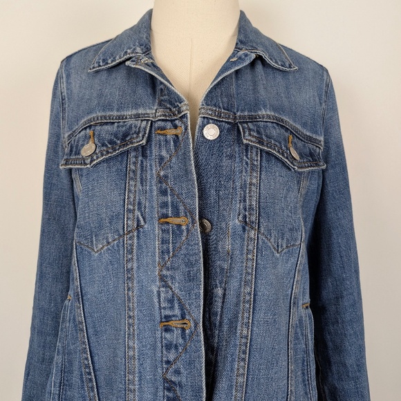 GAP Denim Jacket Jean Long Sleeve Fitted Medium Wash - Picture 3 of 10
